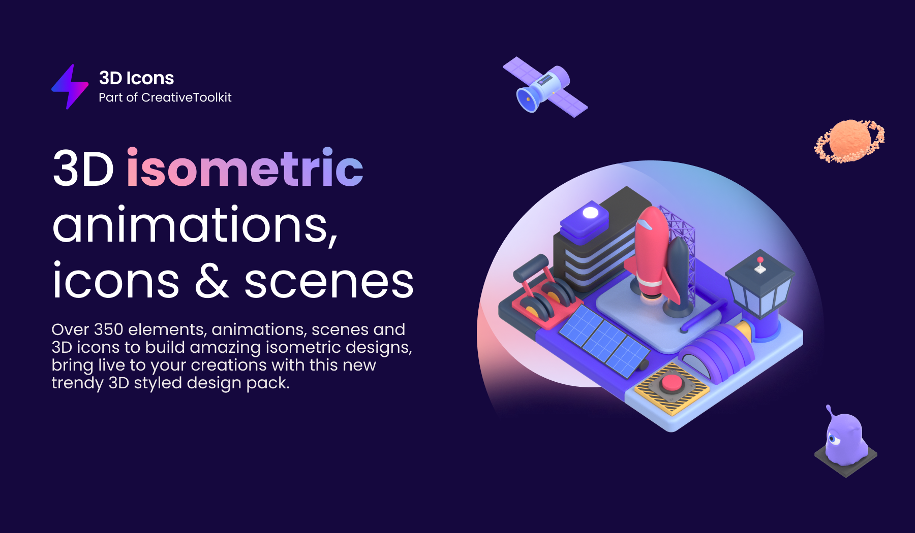 3D isometric animations, icons & scenes constructor, huge